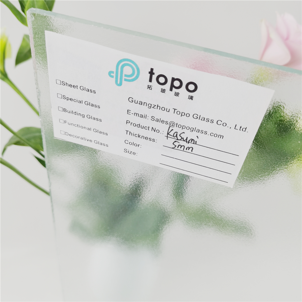 3mm 4mm 5mm Clear Kasumi Pattern Glass